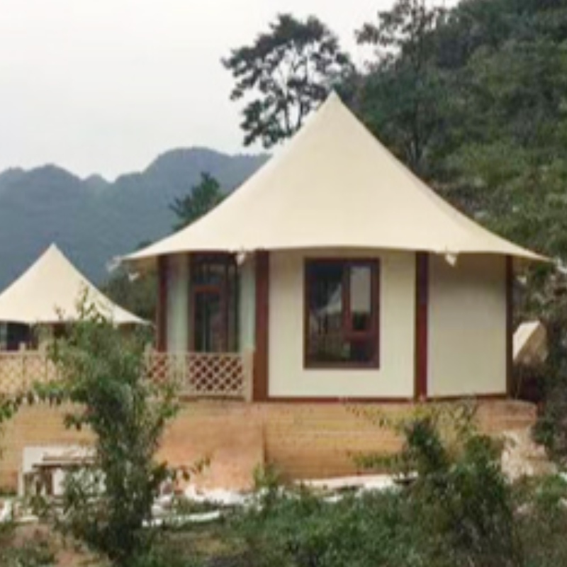 Сглобяеми къщи Калциева силикатна дъска Стенна опъната кабелна мембрана Структура Вила Палатка за 2 души